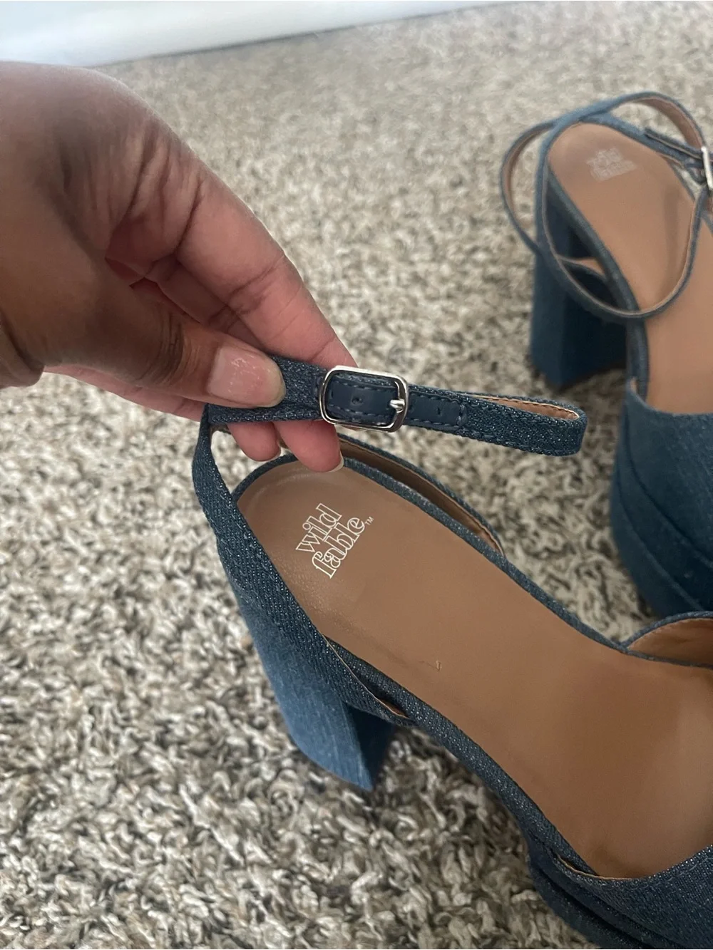 Wild Fable Denim Platform Chunky Heels